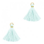 Ibiza style Tassel 1.5cm Gold-bleached aqua